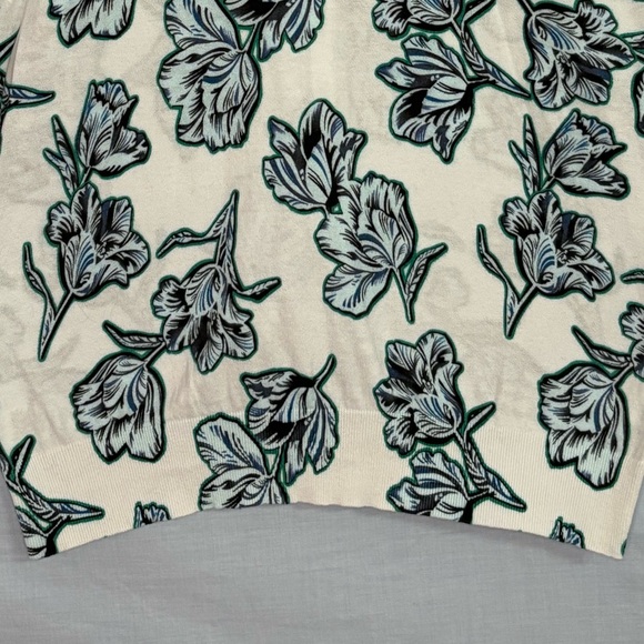 Halogen White with Blue and Green Floral Button Front Cardigan Sweater Size XL - Picture 14 of 16